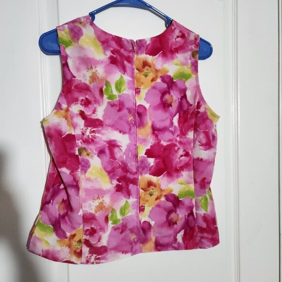 Courtenay vintage sleeveless floral print multicolored top 12P - Picture 2 of 6